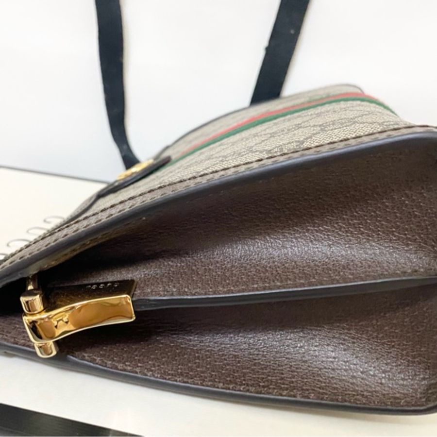 GUCCI 古馳 OPHIDIA GG 經典老花 棕色 肩背包 斜背包(503877K05NG8745) 全配-10