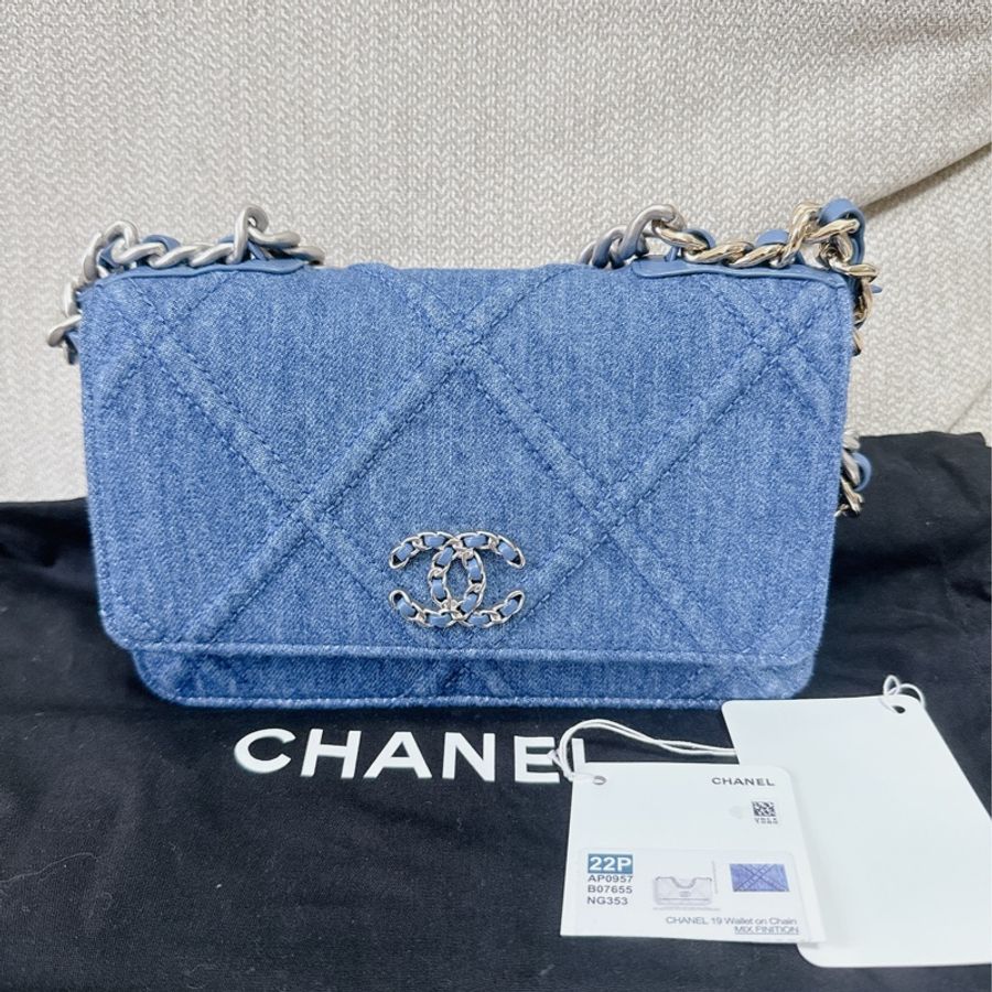 Chanel 19 牛仔 woc 香奈兒 香奈兒入門包 19系列 晶片款-7