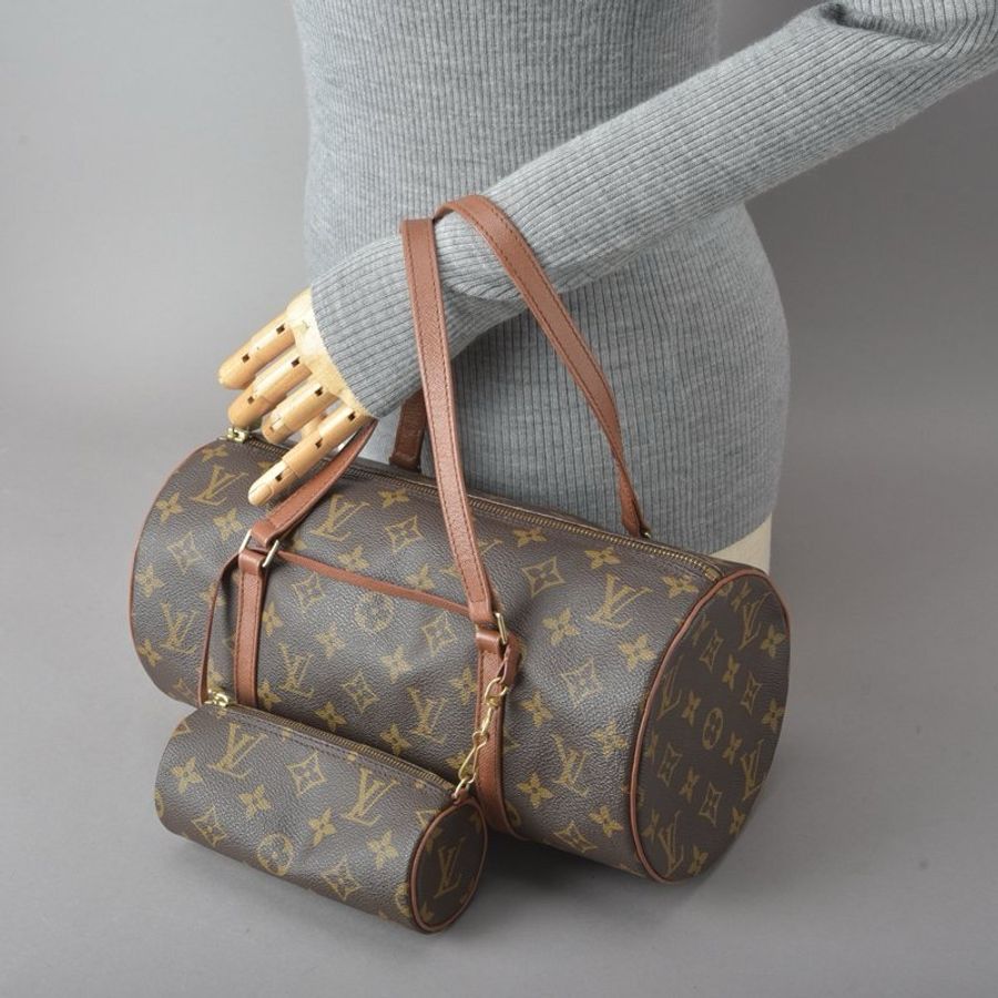 路易威登 Papillon 30 紅皮巴比龍Monogram M51385 PM 筒型-5