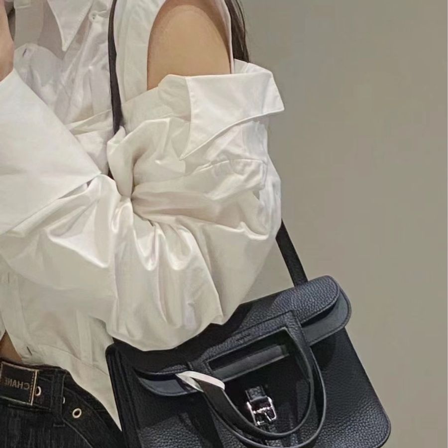 Hermes Halzan 25 Bag 黑色 銀釦 B刻 2024年(大全配)-1