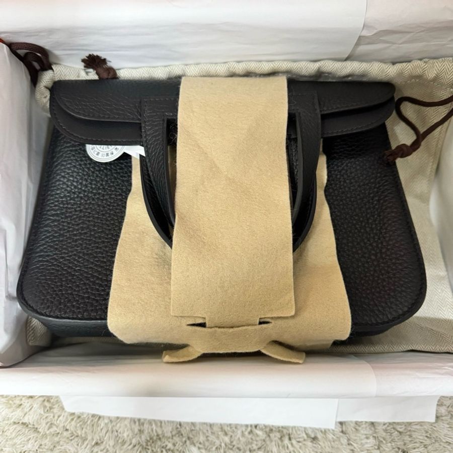 Hermes Halzan 25 Bag 黑色 銀釦 B刻 2024年(大全配)-5