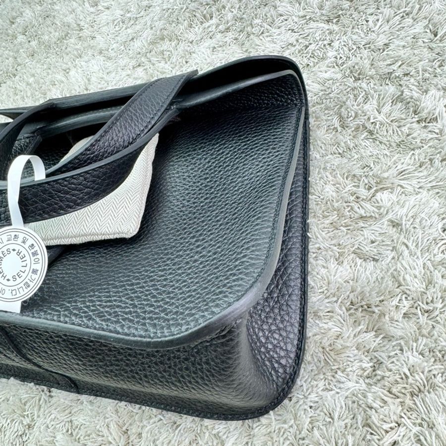 Hermes Halzan 25 Bag 黑色 銀釦 B刻 2024年(大全配)-12
