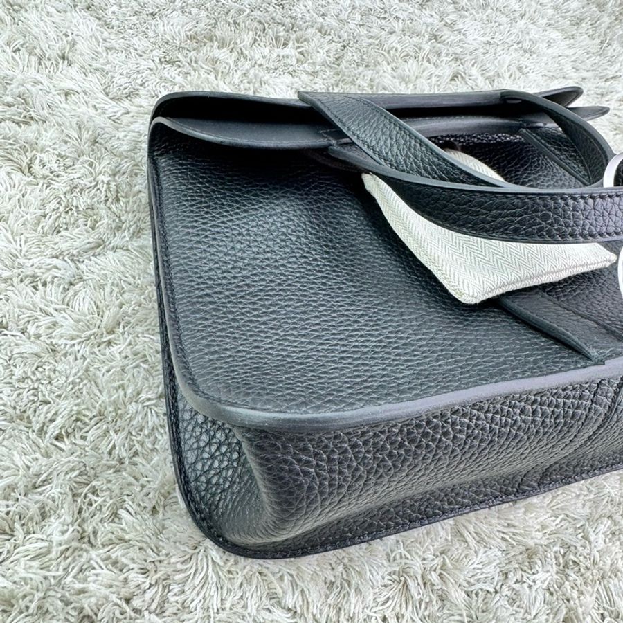 Hermes Halzan 25 Bag 黑色 銀釦 B刻 2024年(大全配)-13