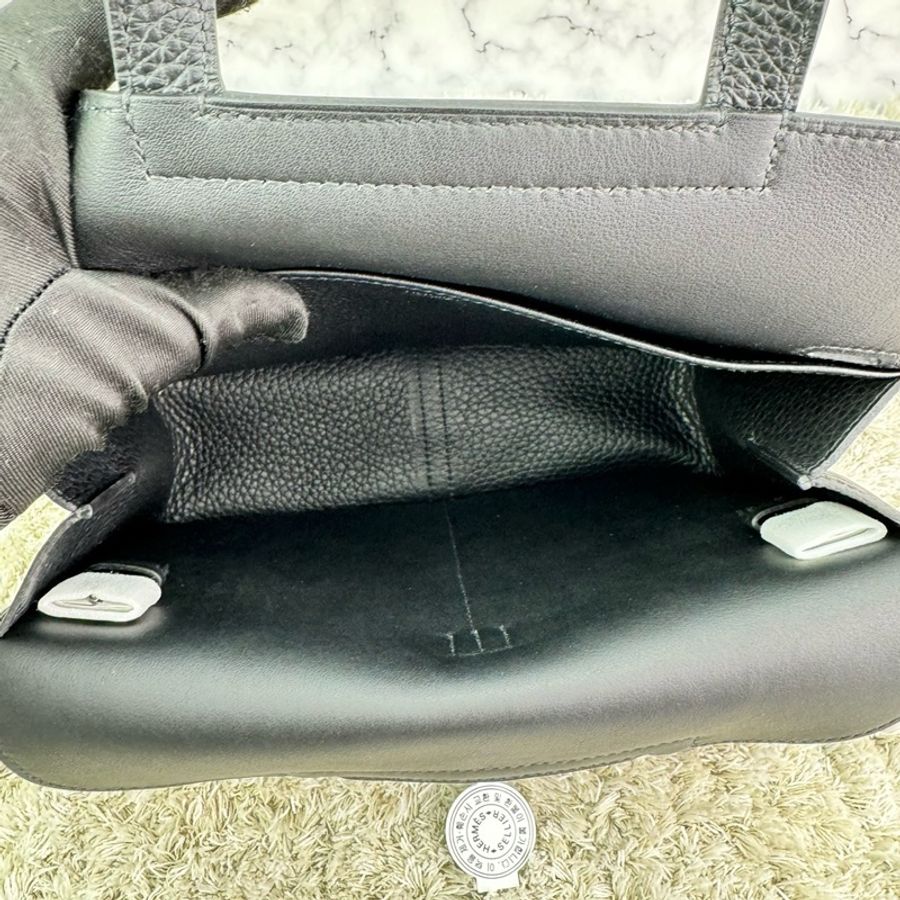 Hermes Halzan 25 Bag 黑色 銀釦 B刻 2024年(大全配)-24