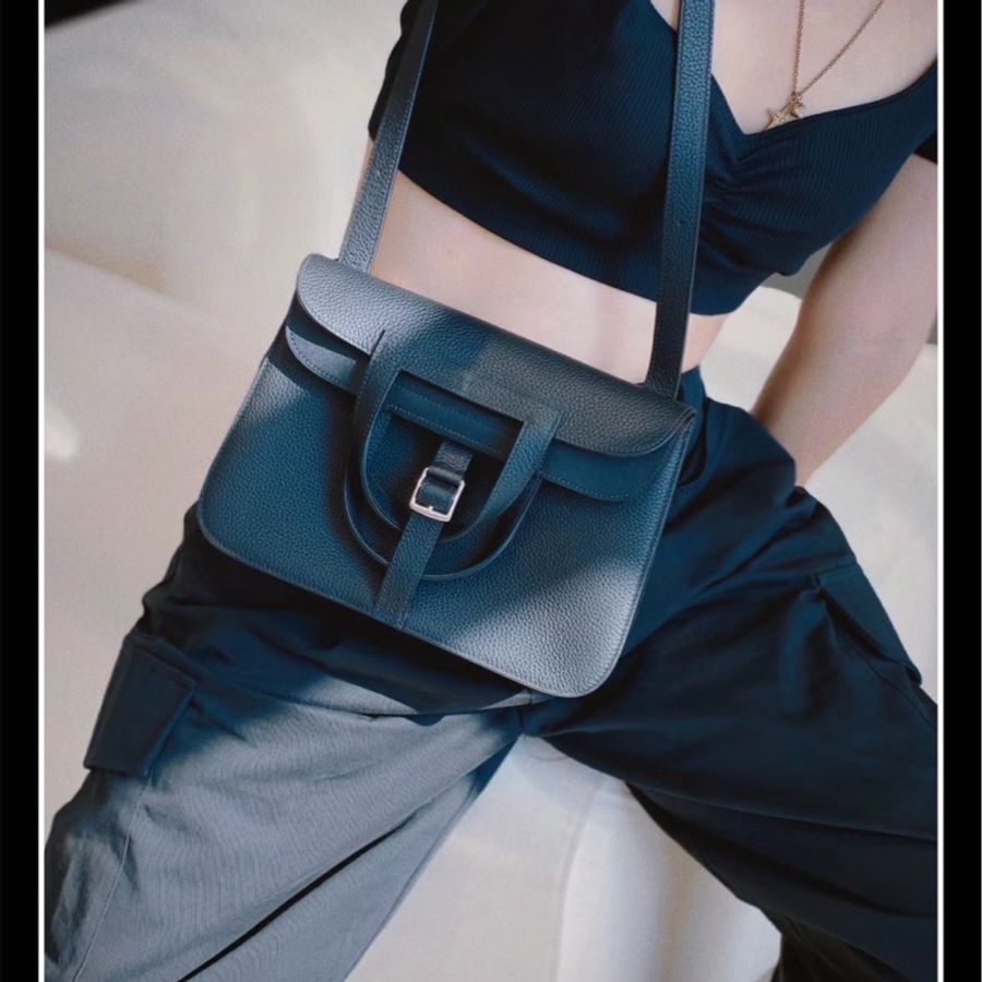 Hermes Halzan 25 Bag 黑色 銀釦 B刻 2024年(大全配)-31