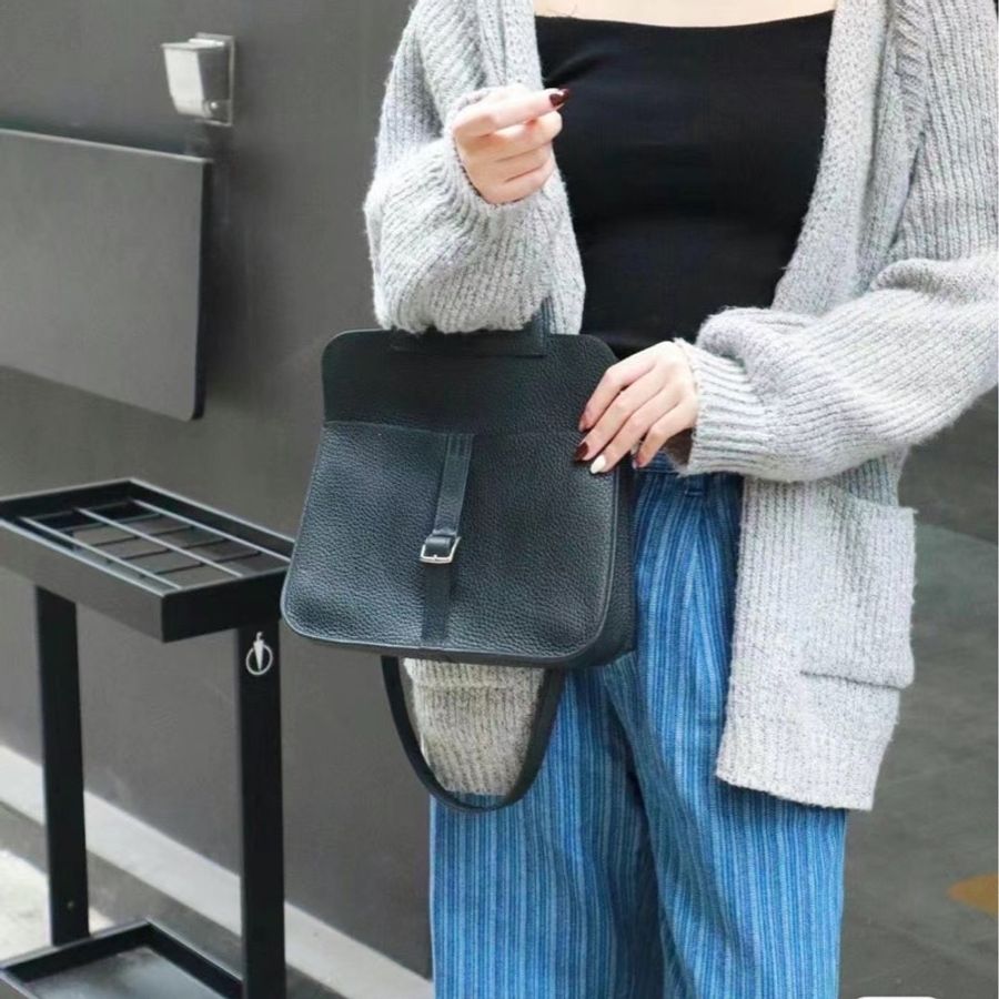 Hermes Halzan 25 Bag 黑色 銀釦 B刻 2024年(大全配)-34