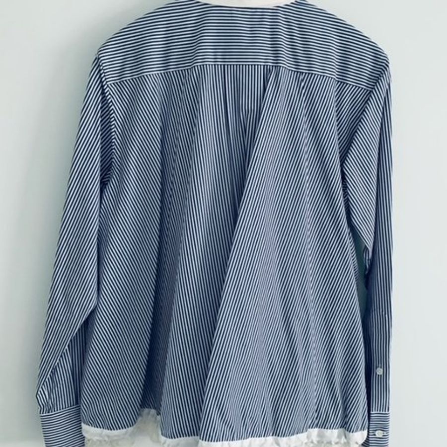 Sacai 條紋襯衫下擺滾雷絲-5