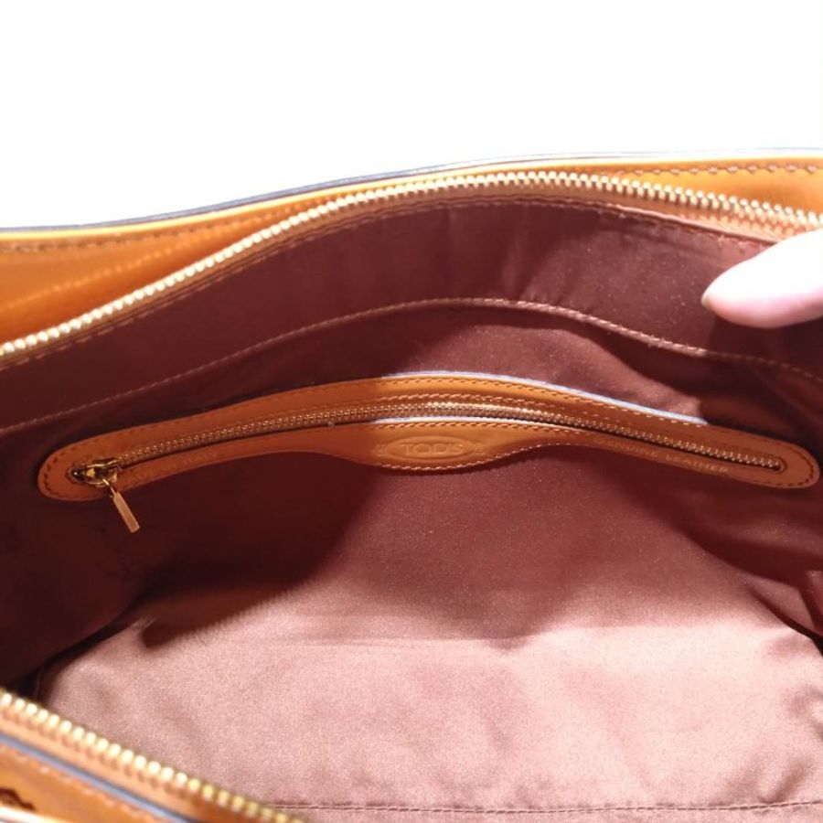 【舊愛新歡】TOD'S 磚紅色小牛皮Sella 兩用包-6