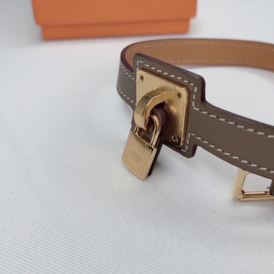 HERMES 全新O'Kelly雙圈皮革手環-6