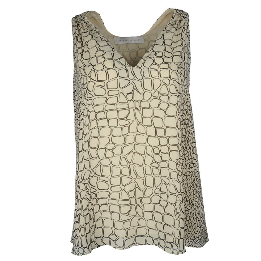 Proenza Schouler Geometric Patterns Sleeveless Top for Women in Beige (R122426-BSP05-20107-2)-0