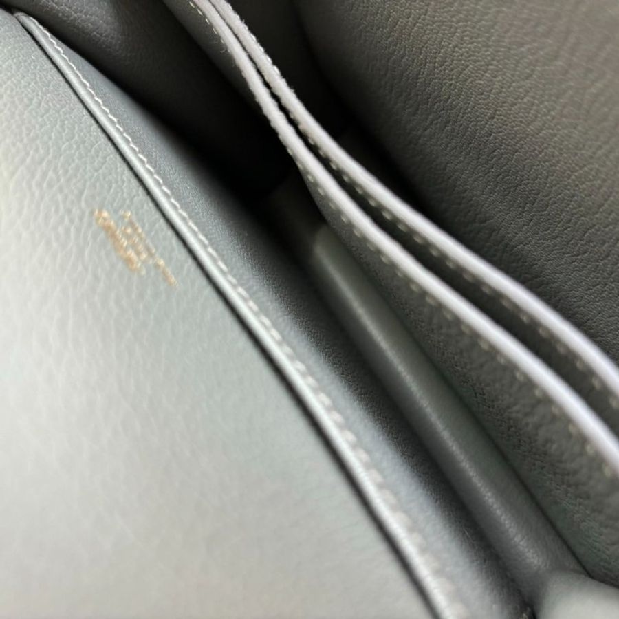 ::HERMES:: ROULIS 18 Z刻積雨雲灰 金釦MINI豬鼻包-13
