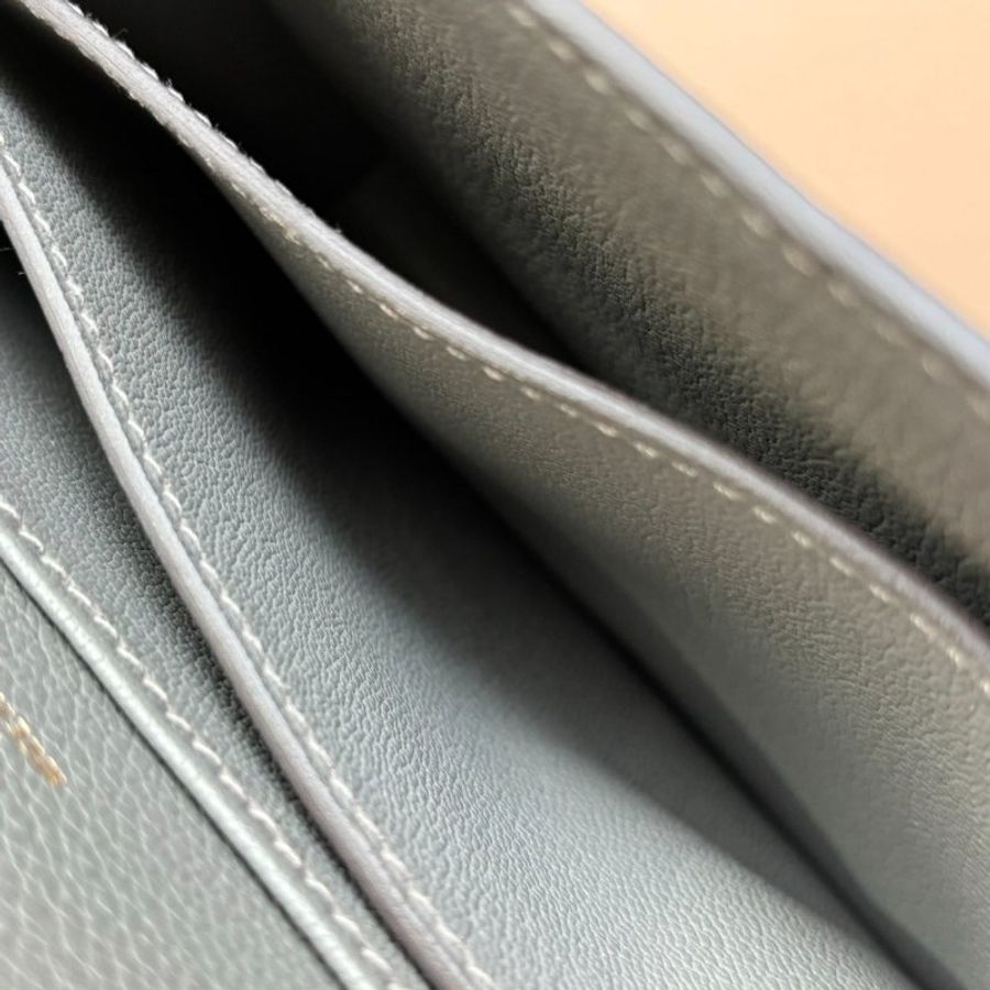 ::HERMES:: ROULIS 18 Z刻積雨雲灰 金釦MINI豬鼻包-15