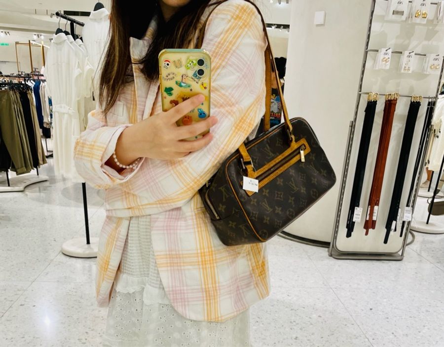 ［專櫃復刻款］LV中古開口笑單肩包 Louis Vuitton Vintage Cite MM Bag-5