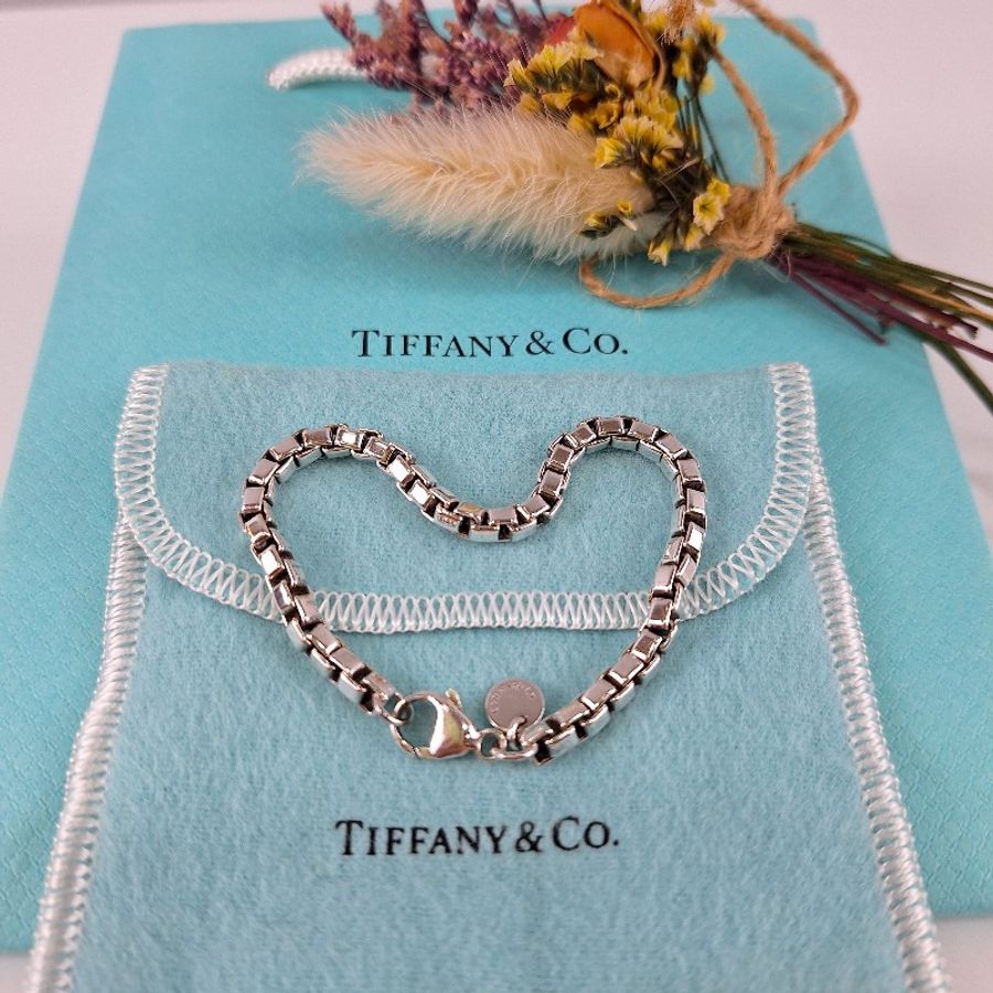TIFFANY & CO. 925 Venetian LINK Bracelet 蒂芬妮 純銀手鍊-1