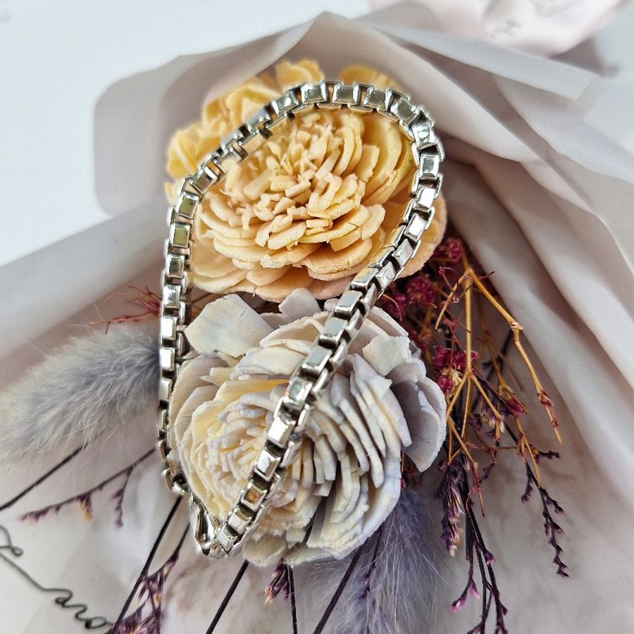 TIFFANY & CO. 925 Venetian LINK Bracelet 蒂芬妮 純銀手鍊-6
