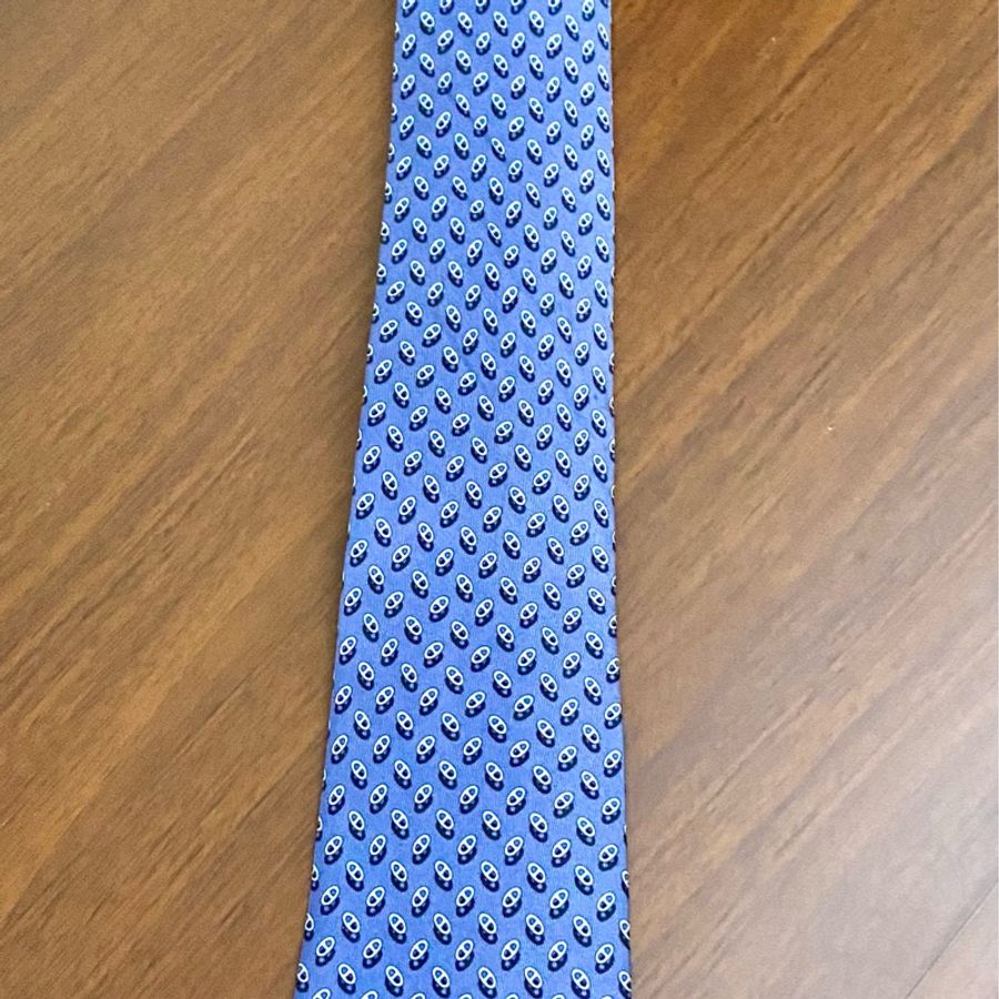 Hermes 100% 𢇁綢領帶(中古)-0