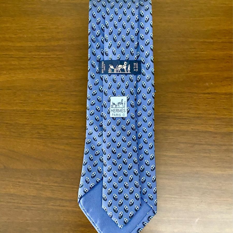 Hermes 100% 𢇁綢領帶(中古)-4