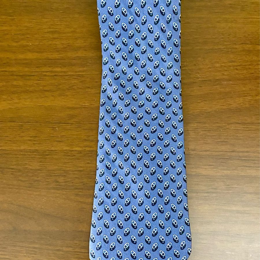 Hermes 100% 𢇁綢領帶(中古)-5