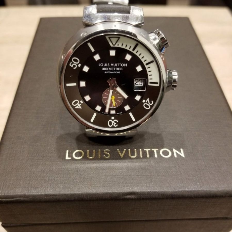 日本帶回中古LV絕版路易威登精品潛水手錶-0