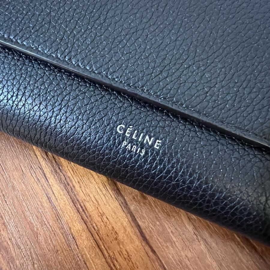 CELINE長夾 超級招財外黑內黃 日本購入 有購票證明-9