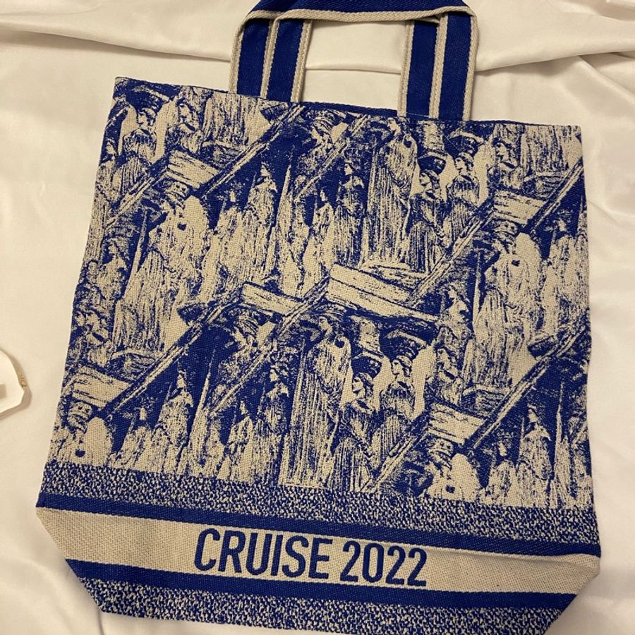 全新 christian dior tote bag (2022 vip)dior 刺繡手提布包-3