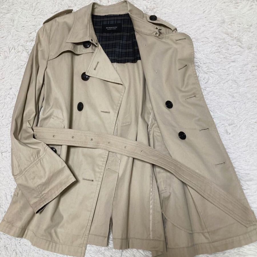 Burberry 淺卡其戰馬扣風衣 (卡其/L)-1