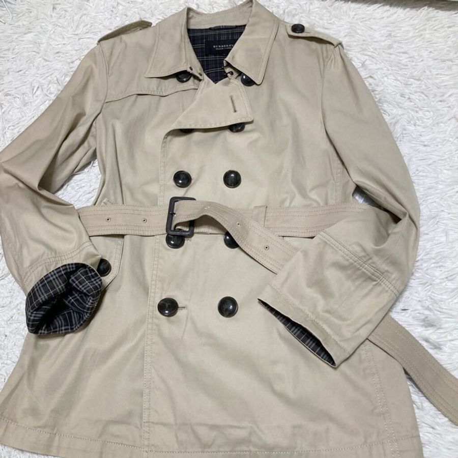 Burberry 淺卡其戰馬扣風衣 (卡其/L)-2