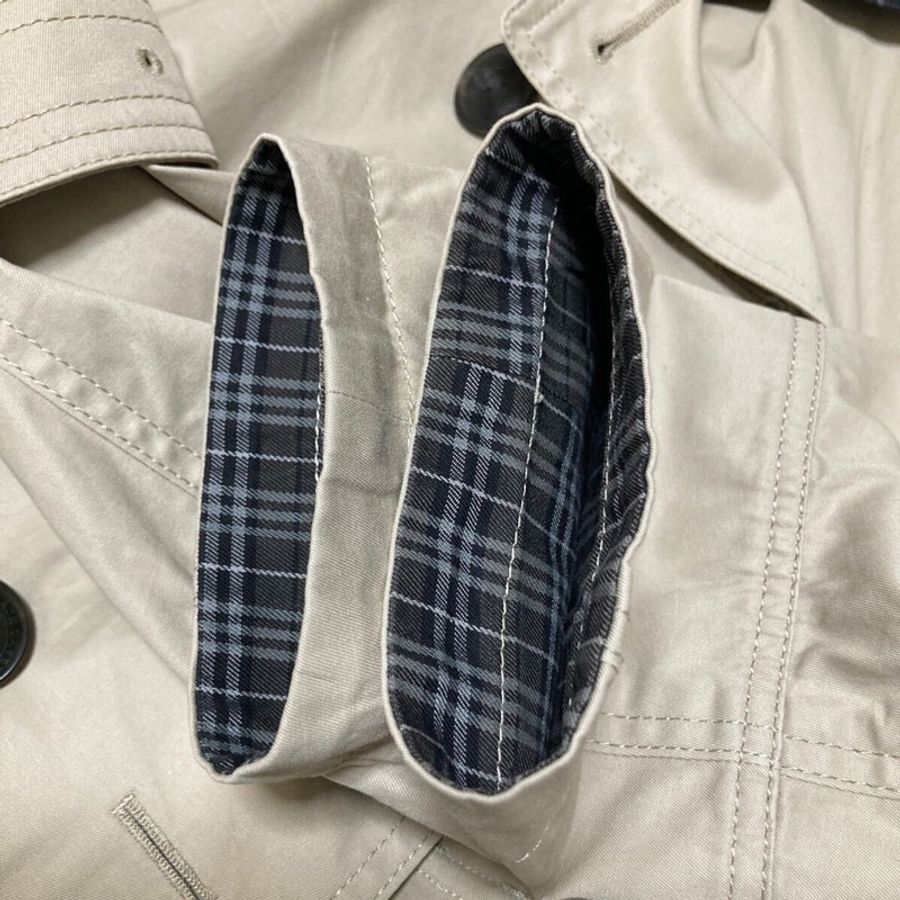 Burberry 淺卡其戰馬扣風衣 (卡其/L)-5