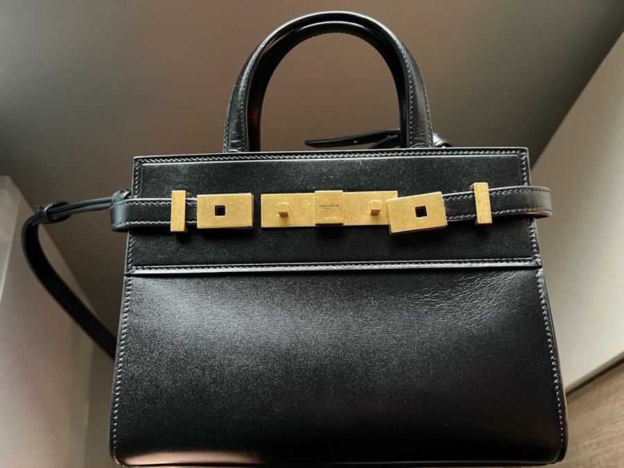 SAINT LAURENT PARIS YSL MANHATTAN nano (黑色×金色)/ 手提包 肩背包-2