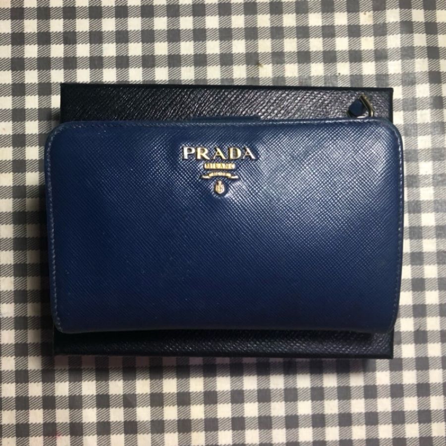 Prada/Saffiano/牛皮/皮夾/二手/正品/精品-0