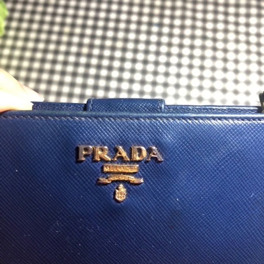 Prada/Saffiano/牛皮/皮夾/二手/正品/精品-1