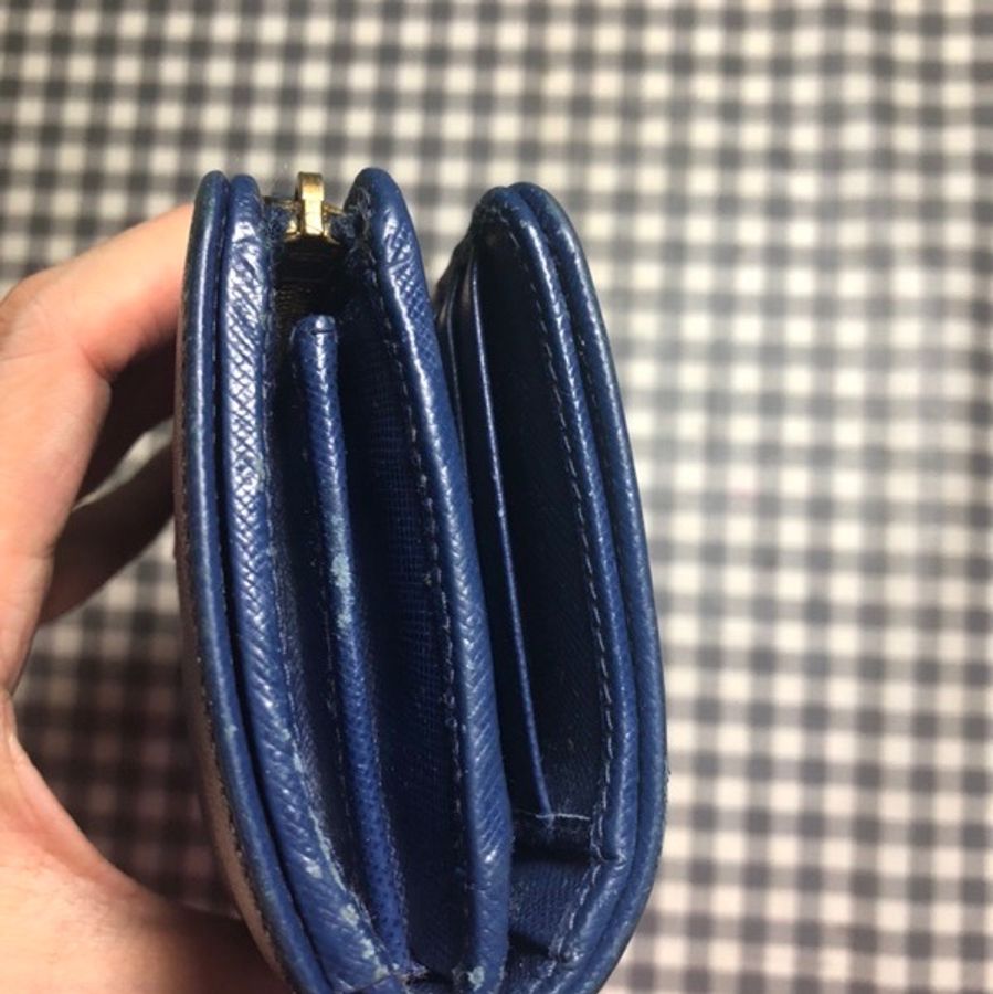 Prada/Saffiano/牛皮/皮夾/二手/正品/精品-10