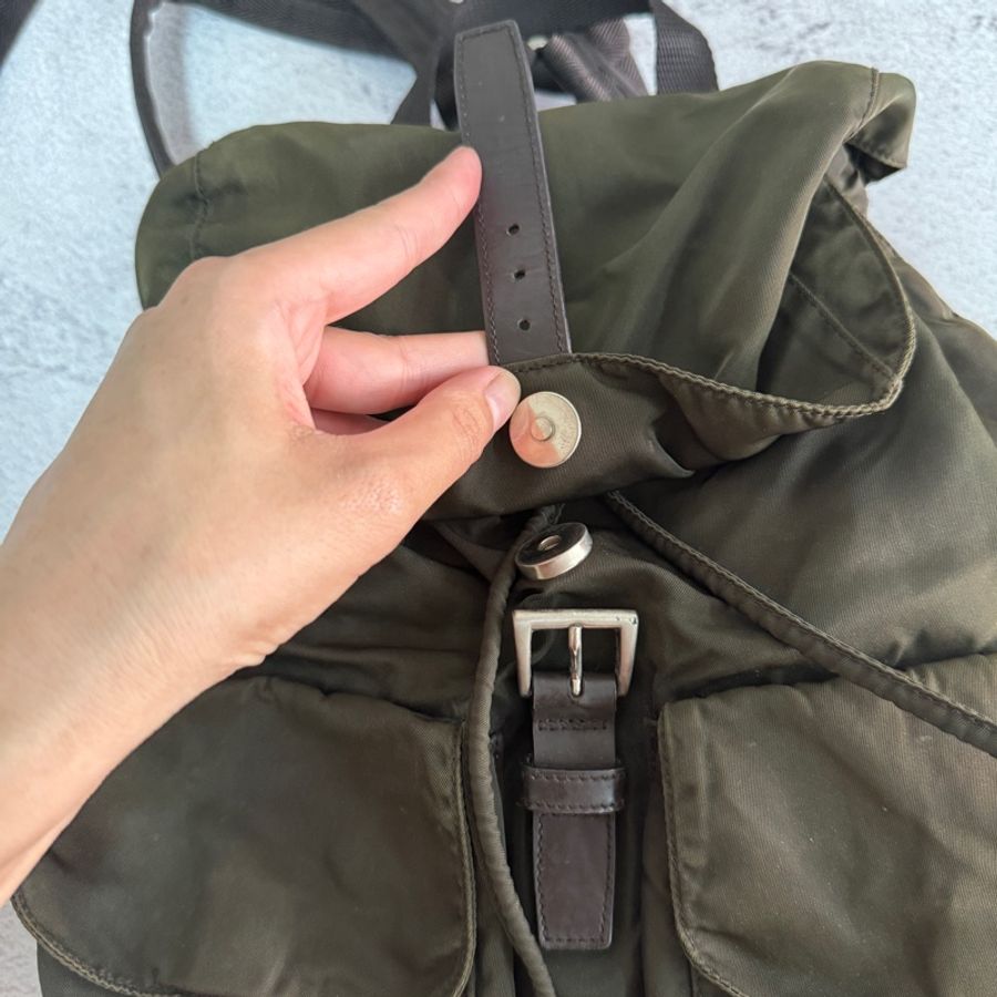 新品上架 現貨 🔥💖 ✨Prada classic nylon backpack Prada 軍綠色背包 Prada 背囊-8