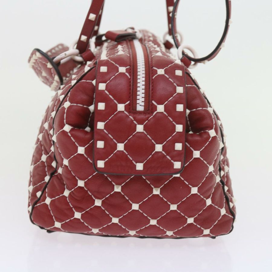 【日本直送】VALENTINO 鉚釘單肩包 羊皮 紅白配色 正品 ar10772-2