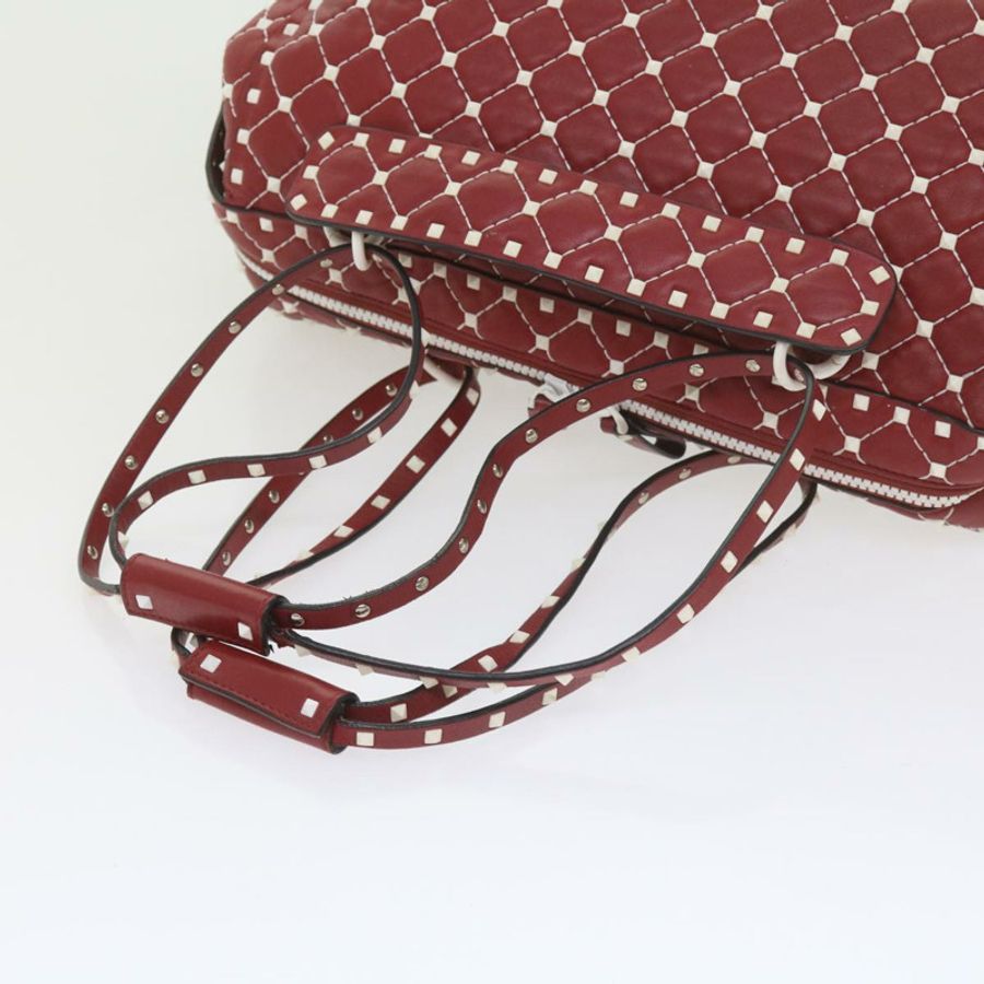 【日本直送】VALENTINO 鉚釘單肩包 羊皮 紅白配色 正品 ar10772-6