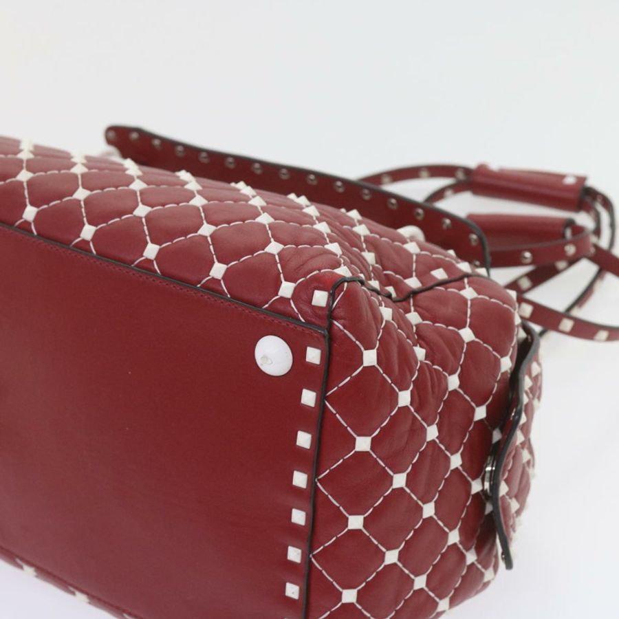 【日本直送】VALENTINO 鉚釘單肩包 羊皮 紅白配色 正品 ar10772-8