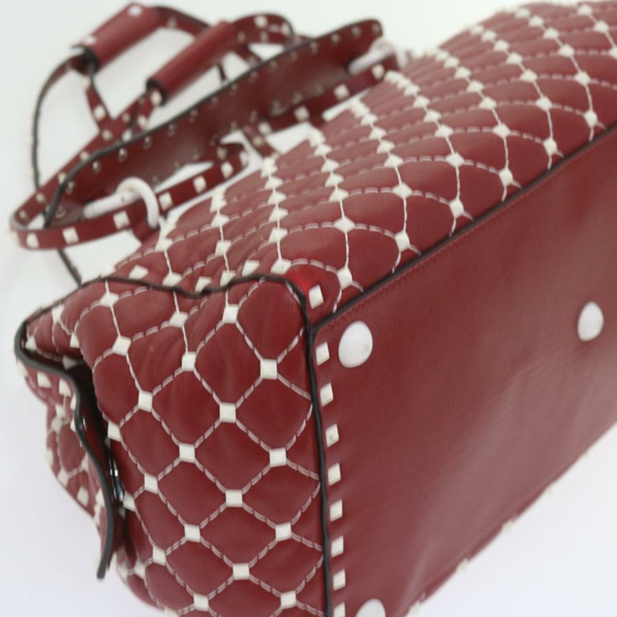 【日本直送】VALENTINO 鉚釘單肩包 羊皮 紅白配色 正品 ar10772-14