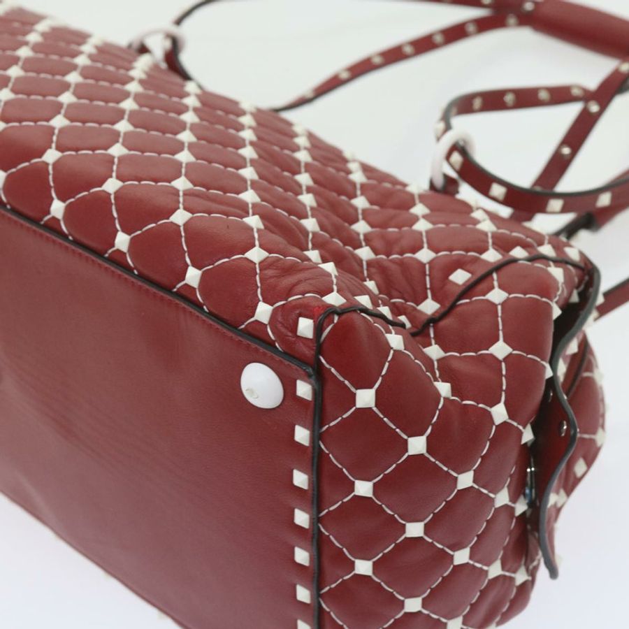 【日本直送】VALENTINO 鉚釘單肩包 羊皮 紅白配色 正品 ar10772-15