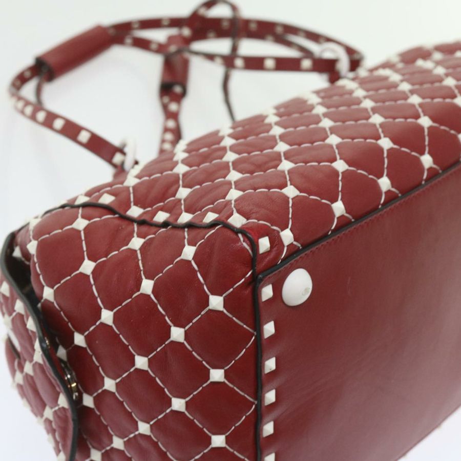 【日本直送】VALENTINO 鉚釘單肩包 羊皮 紅白配色 正品 ar10772-16