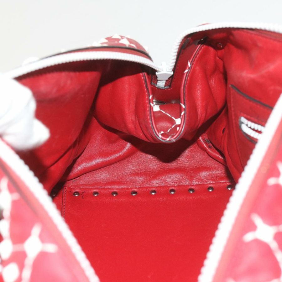 【日本直送】VALENTINO 鉚釘單肩包 羊皮 紅白配色 正品 ar10772-19