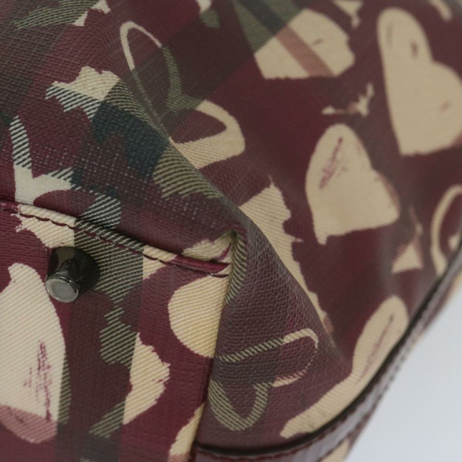 【日本直送】BURBERRY Nova 格紋手提包 PVC 皮革 紅色 正品 hk959-14