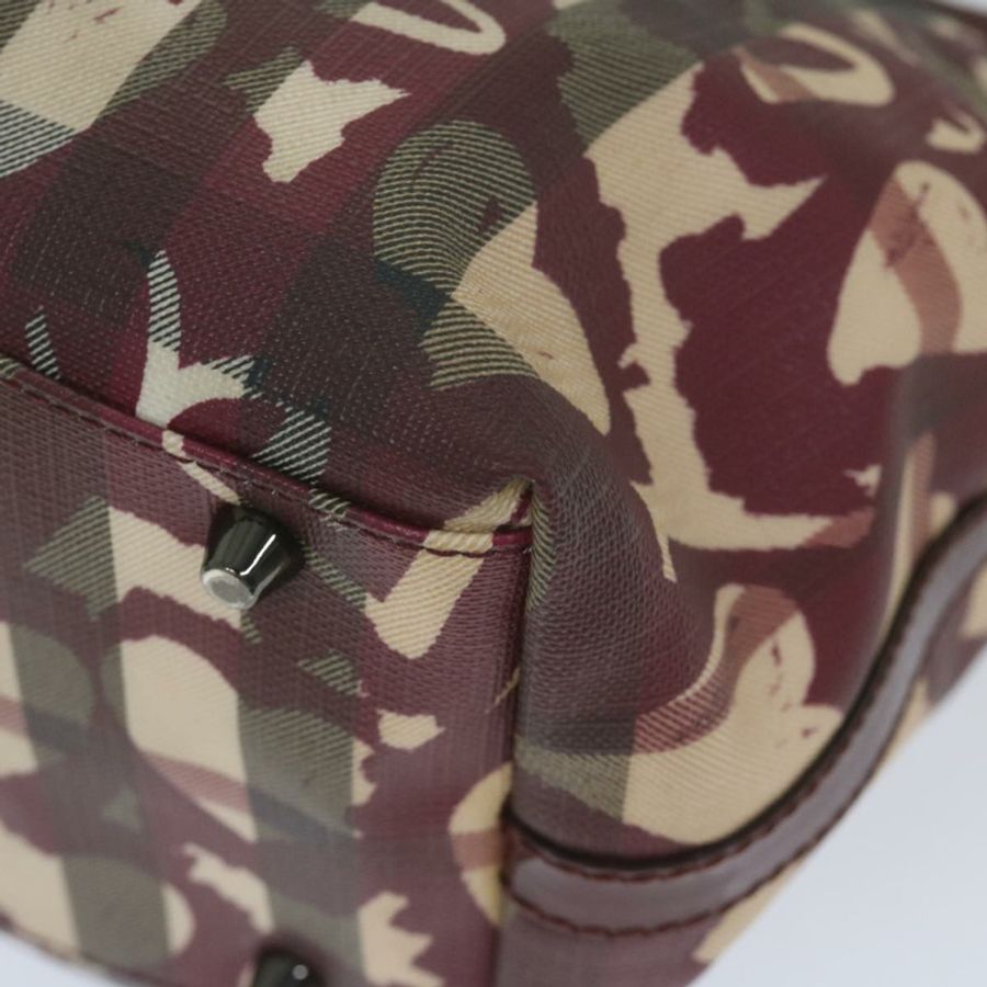 【日本直送】BURBERRY Nova 格紋手提包 PVC 皮革 紅色 正品 hk959-16