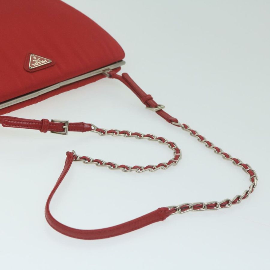 【日本直送】PRADA 尼龍紅色鏈條單肩包 正品 63571-5
