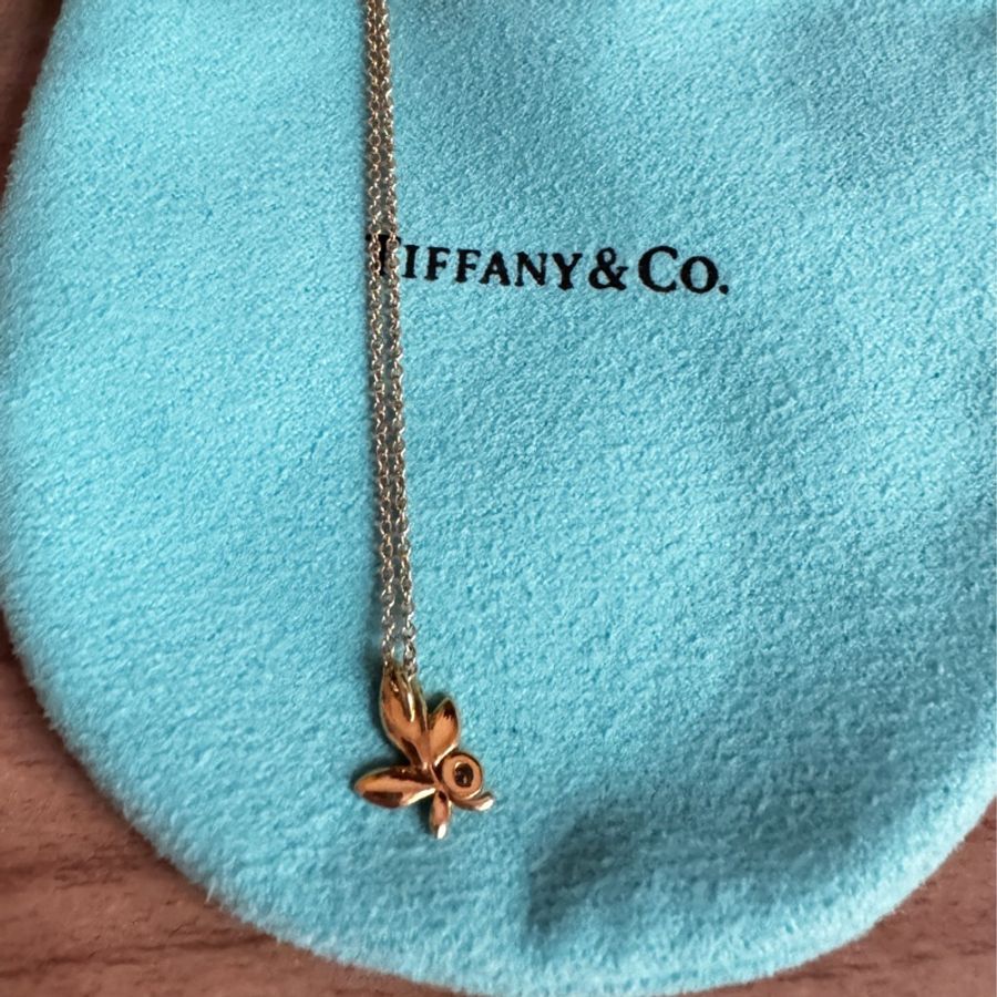 Tiffany 橄欖葉真鑽K金項鍊-1