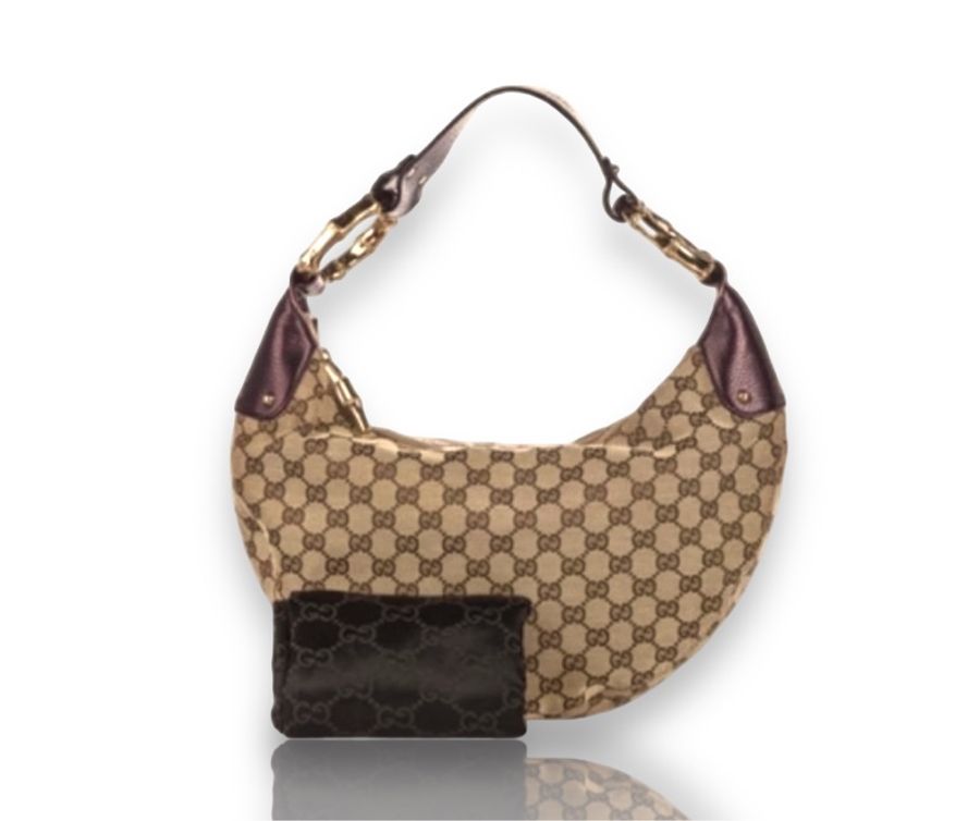 🍒GUCCI Superme Monogram 竹環月牙包/腋下包 2F240410-1-3