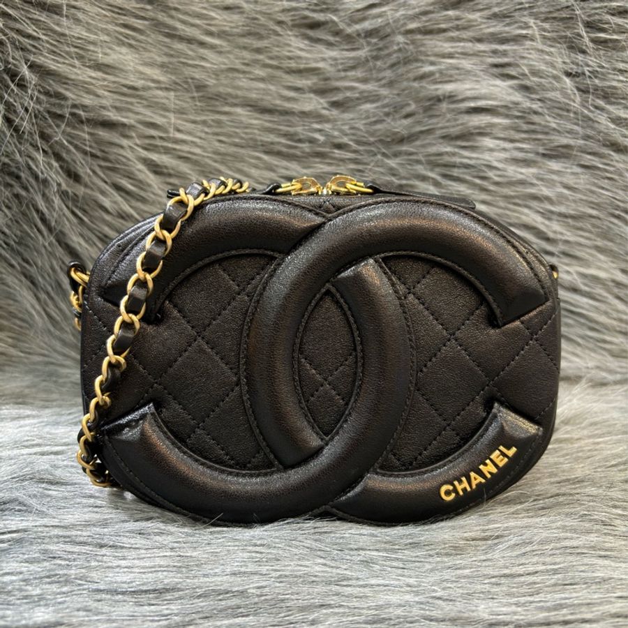CHANEL AS1757 camera 18 COCO LOGO大雙C 黑色 牛皮 金鍊 相機包 斜背包 肩背包-1