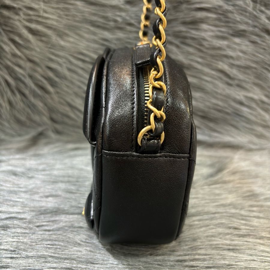 CHANEL AS1757 camera 18 COCO LOGO大雙C 黑色 牛皮 金鍊 相機包 斜背包 肩背包-4