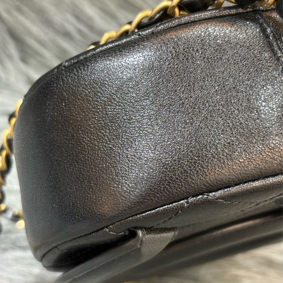 CHANEL AS1757 camera 18 COCO LOGO大雙C 黑色 牛皮 金鍊 相機包 斜背包 肩背包-19