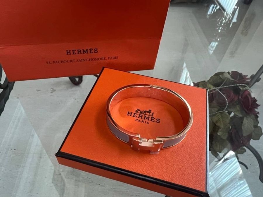 HERMÈS 愛馬仕 Clic H經典Logo琺瑯手環-0