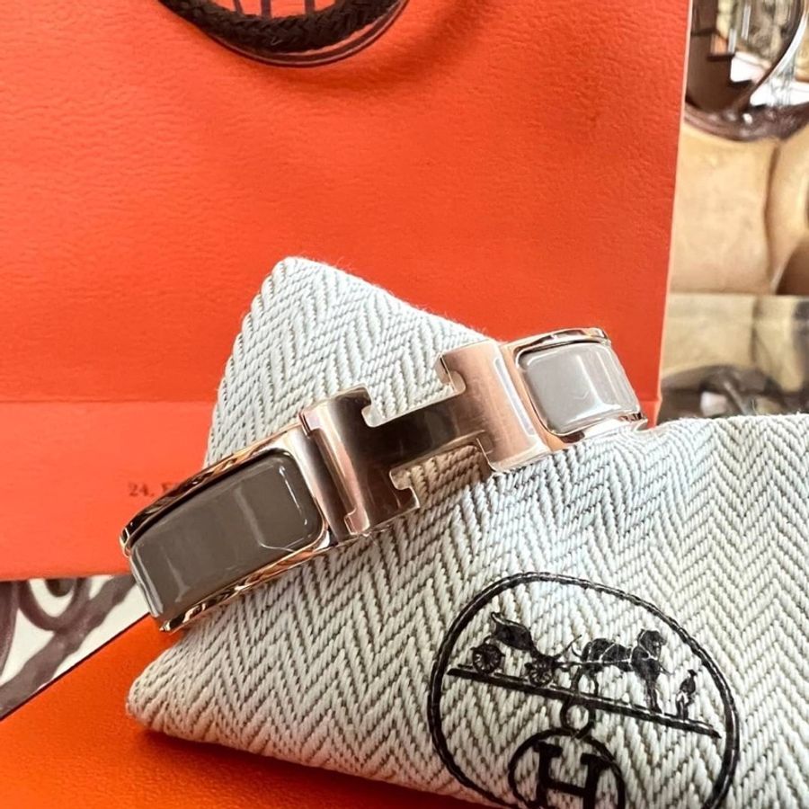 HERMÈS 愛馬仕 Clic H經典Logo琺瑯手環-4